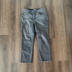 Democracy Grey Wash High Rise Raw Hem‎ Bootcut Jeans Women's Size 8